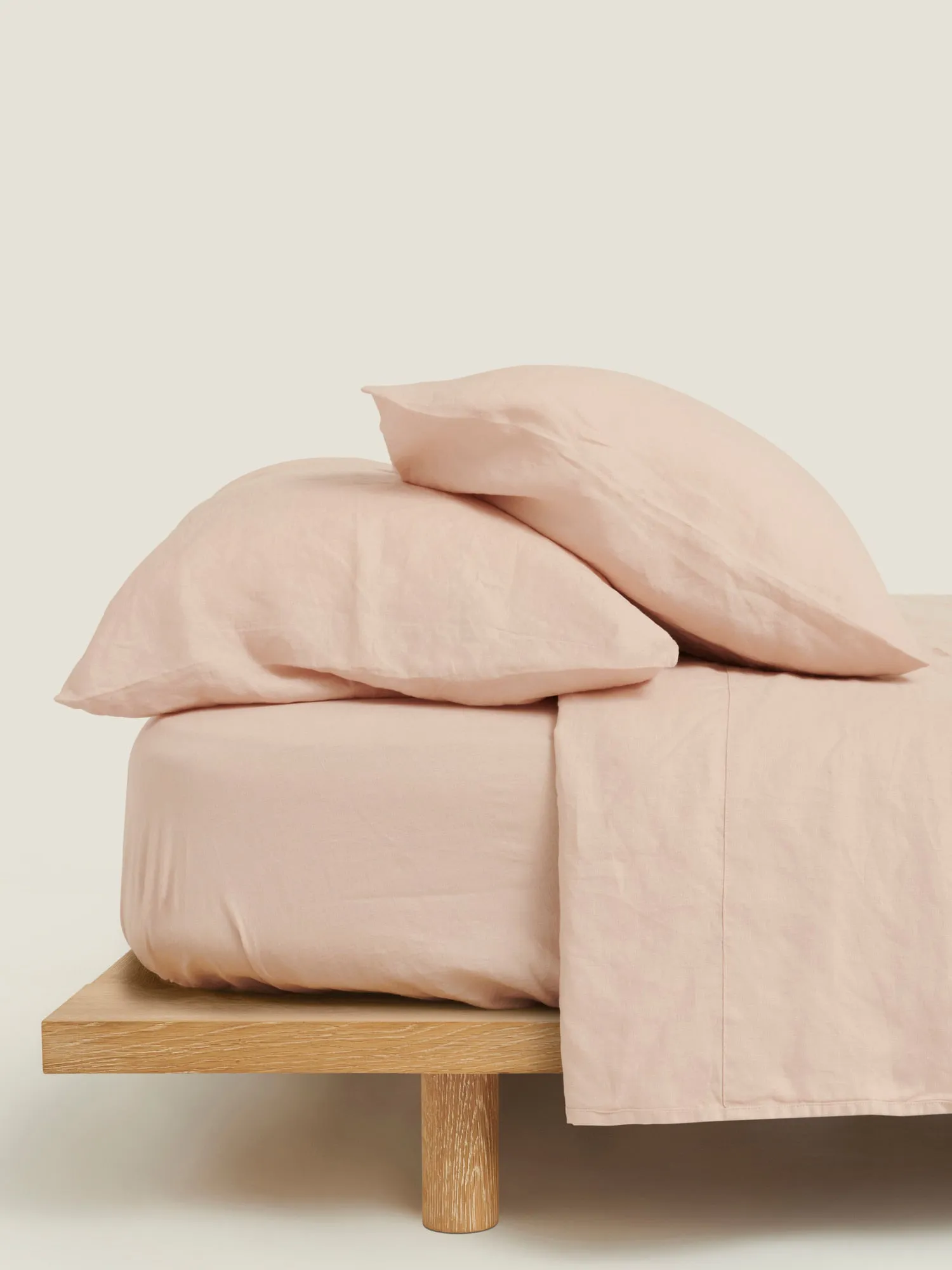 100% Linen Sheet Set in Blush