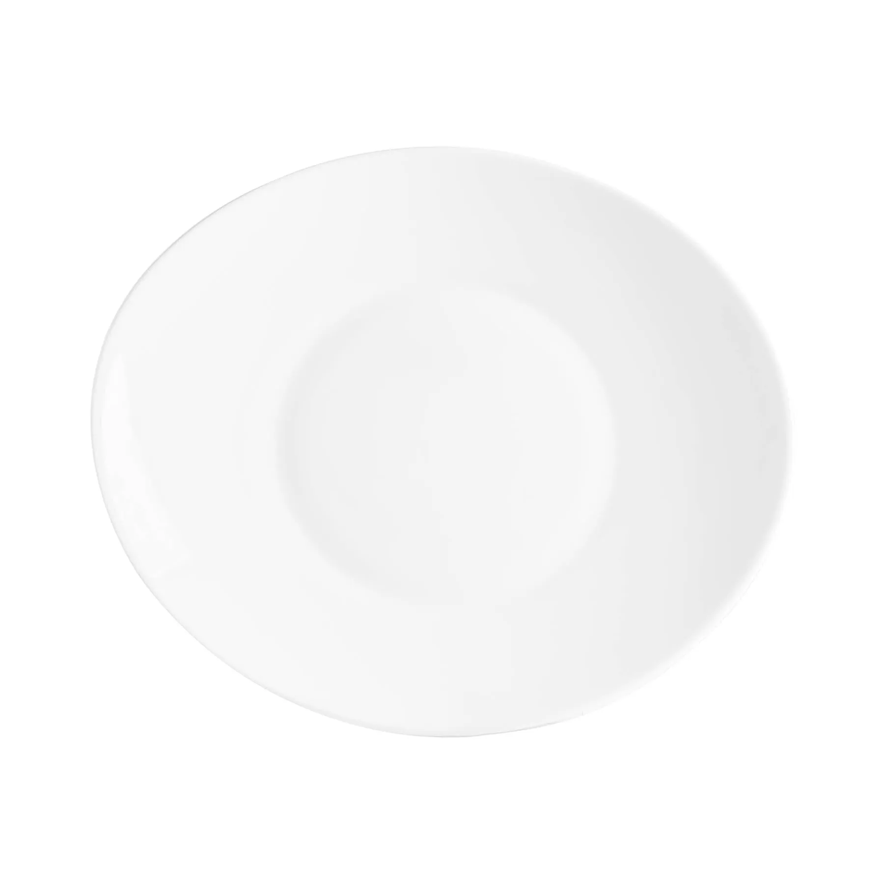 27cm x 24cm Prometeo White Oval Glass Dinner Plates - Pack of Six - By Bormioli Rocco