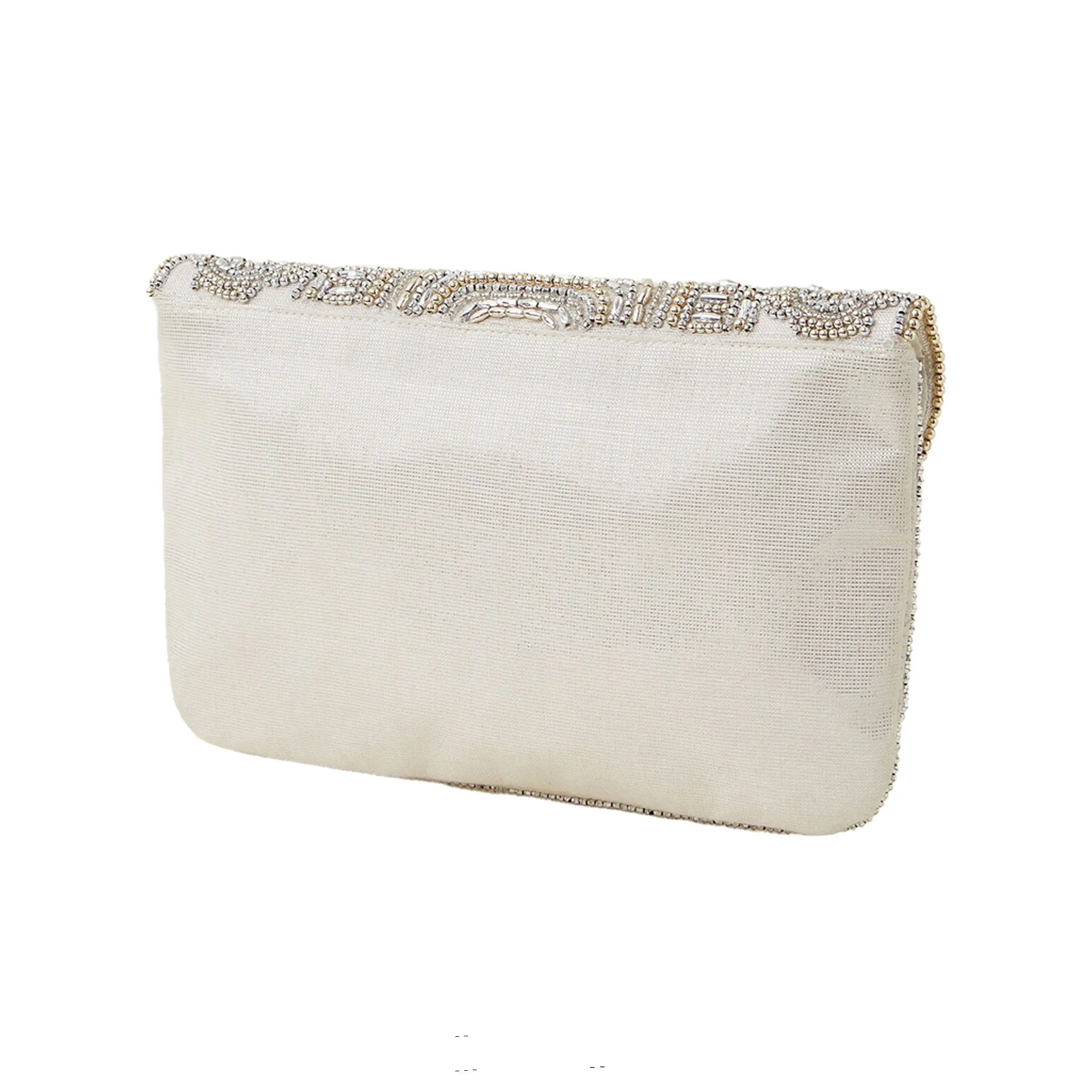 Accessorize London Women's Silver Beaded Clutch Bag
