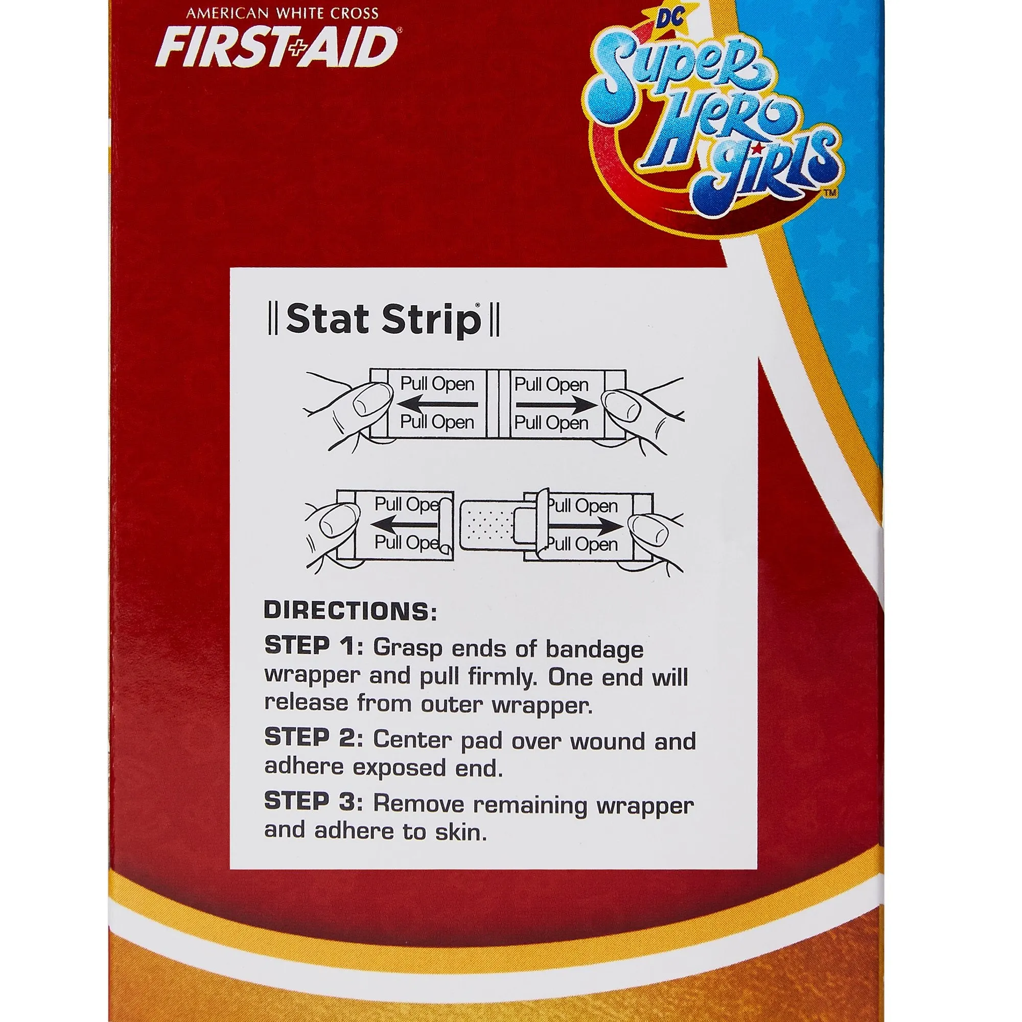 American® White Cross First Aid DC Super Hero Girls Kid Design Adhesive Strip, ¾ x 3 Inch