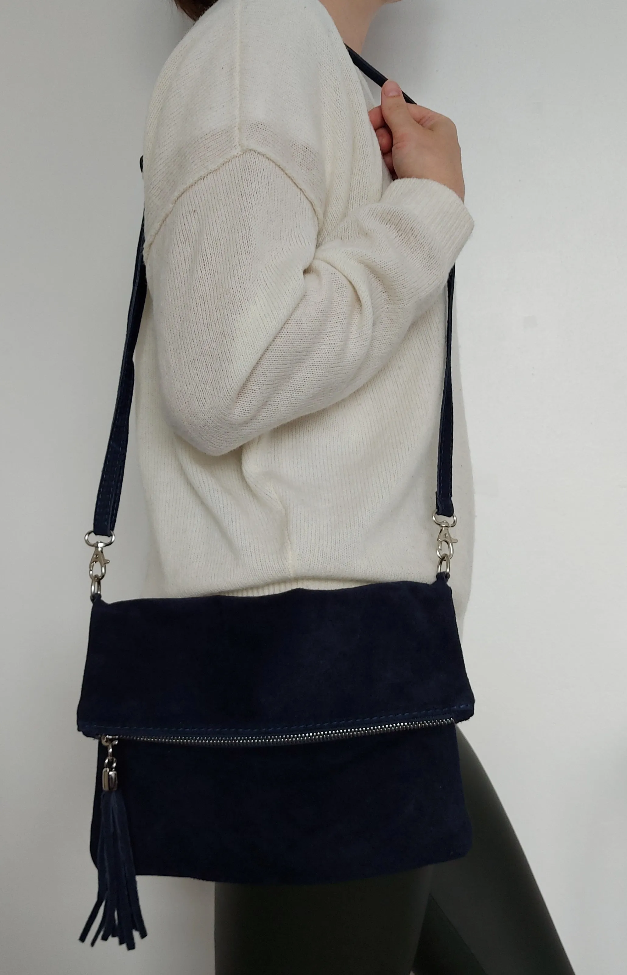 Black Suede Clutch Bag
