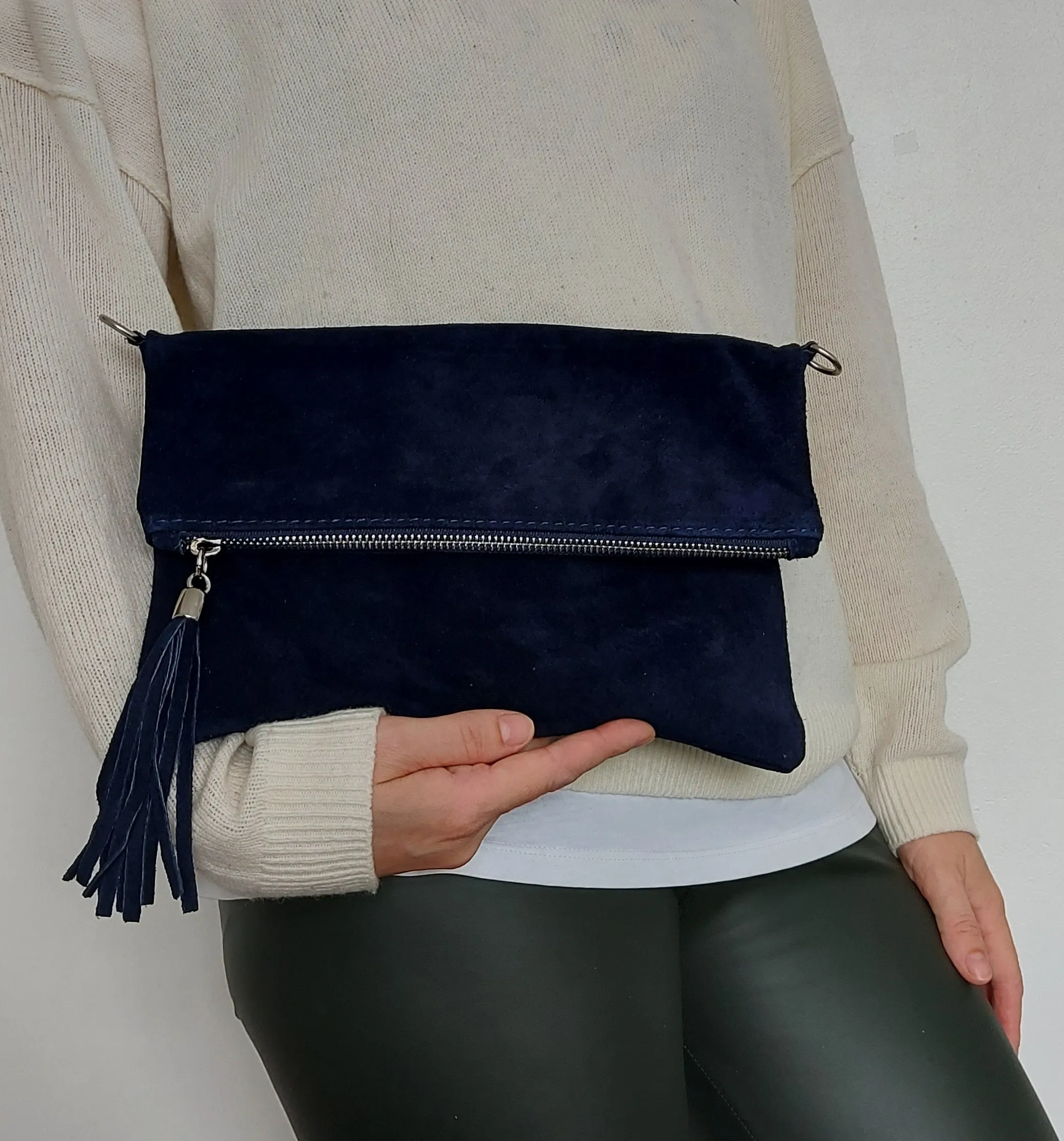 Black Suede Clutch Bag