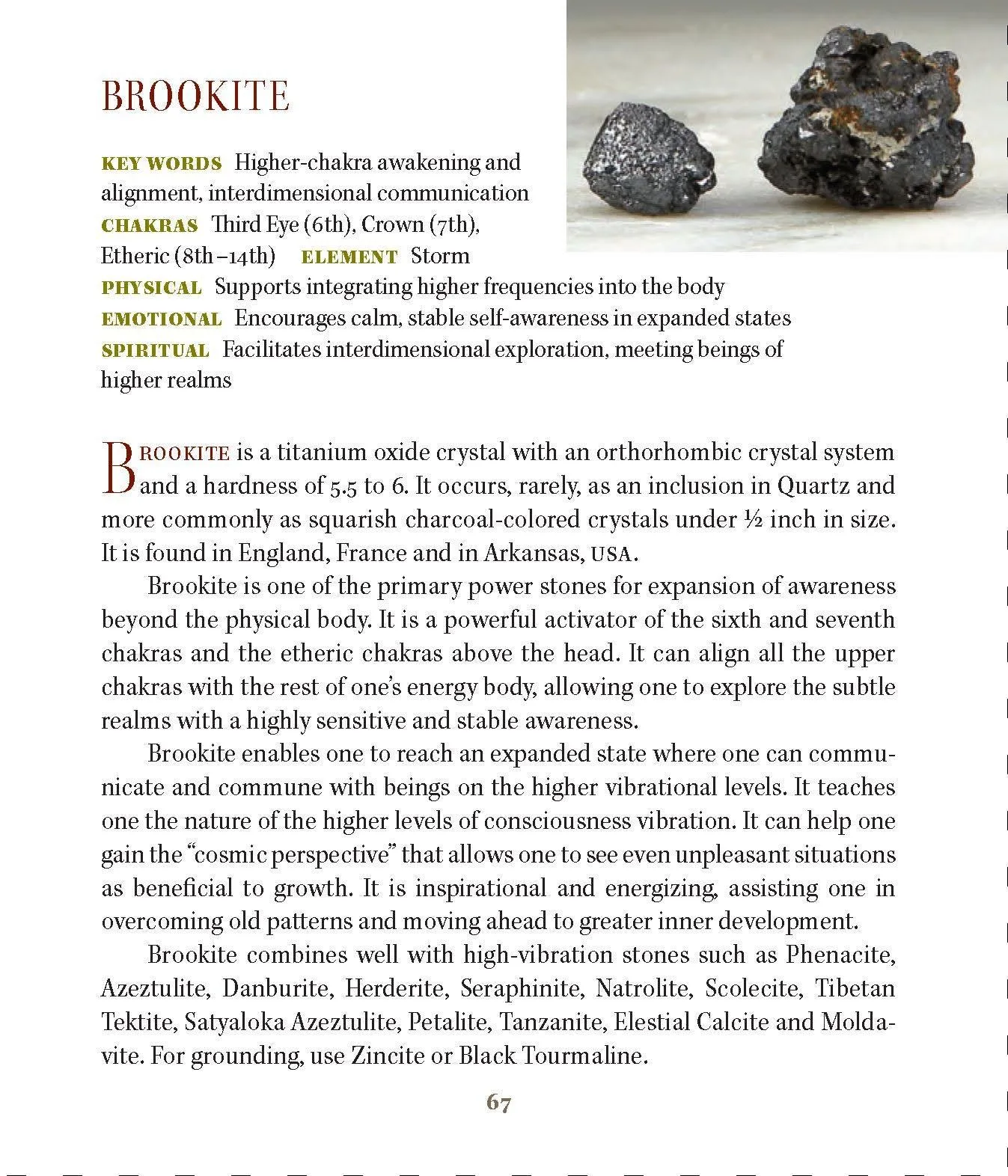 Brookite in Natural Quartz Crystal Point