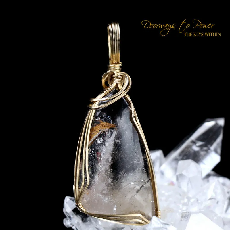 Brookite Manifestation Quartz Crystal Pendant 14k (RESERVED)