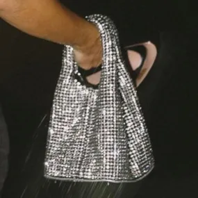 Diamond Studded Stone Detachable Sling Handbag For Women