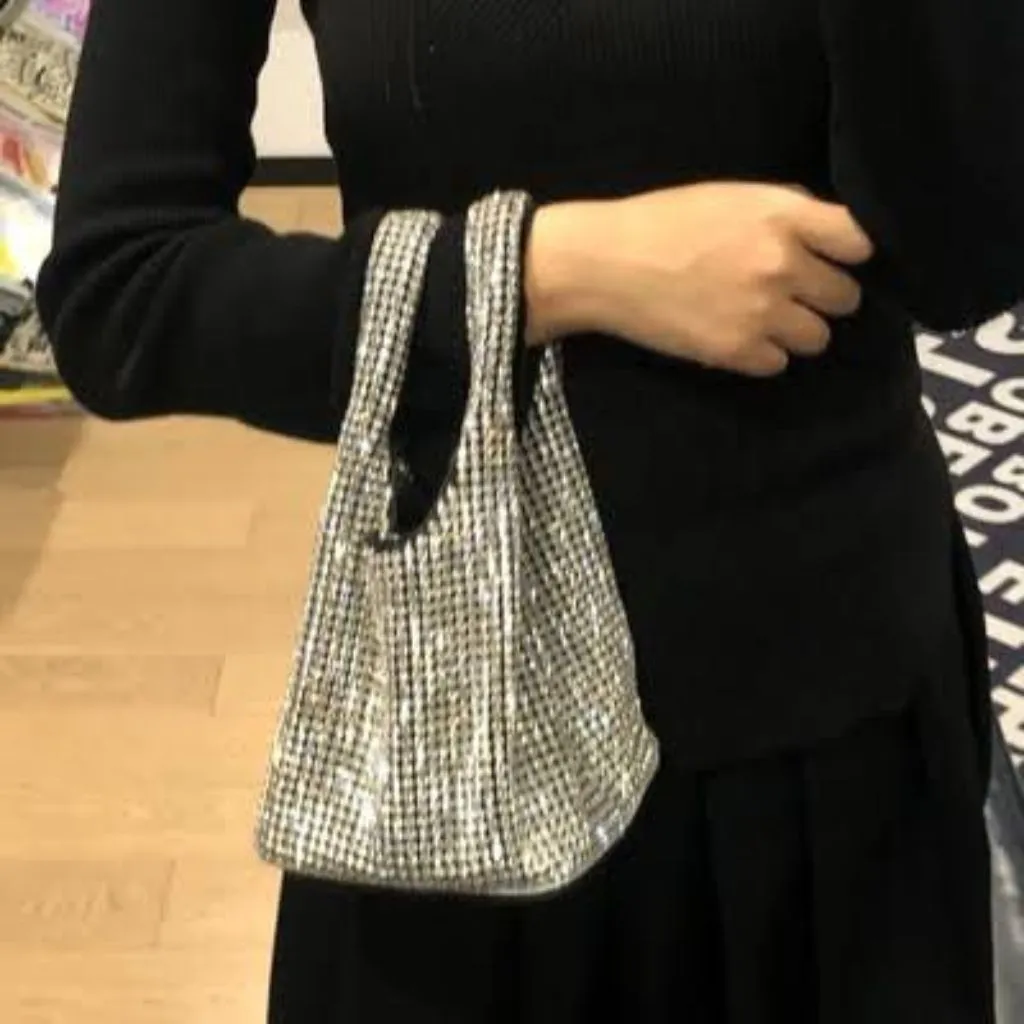 Diamond Studded Stone Detachable Sling Handbag For Women