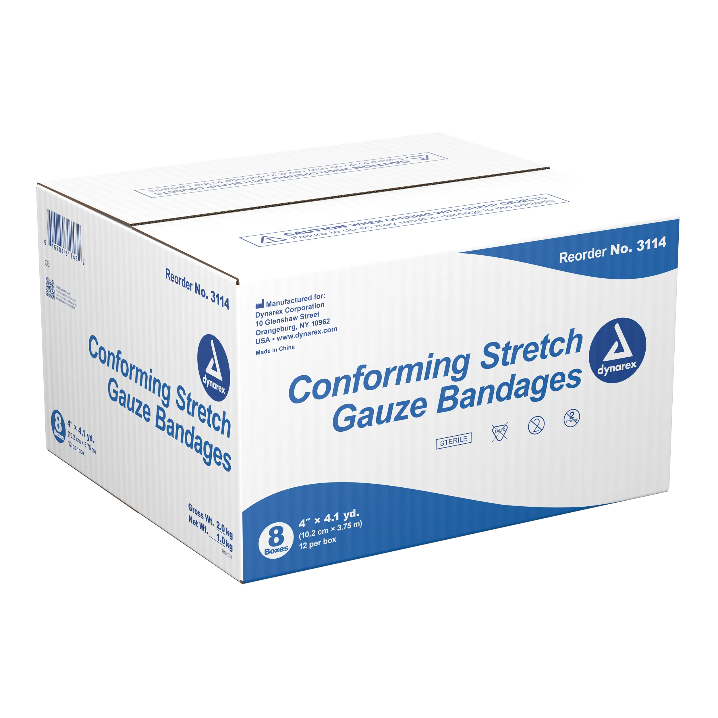 Dynarex - Stretch Gauze Bandage Roll - 4", Sterile