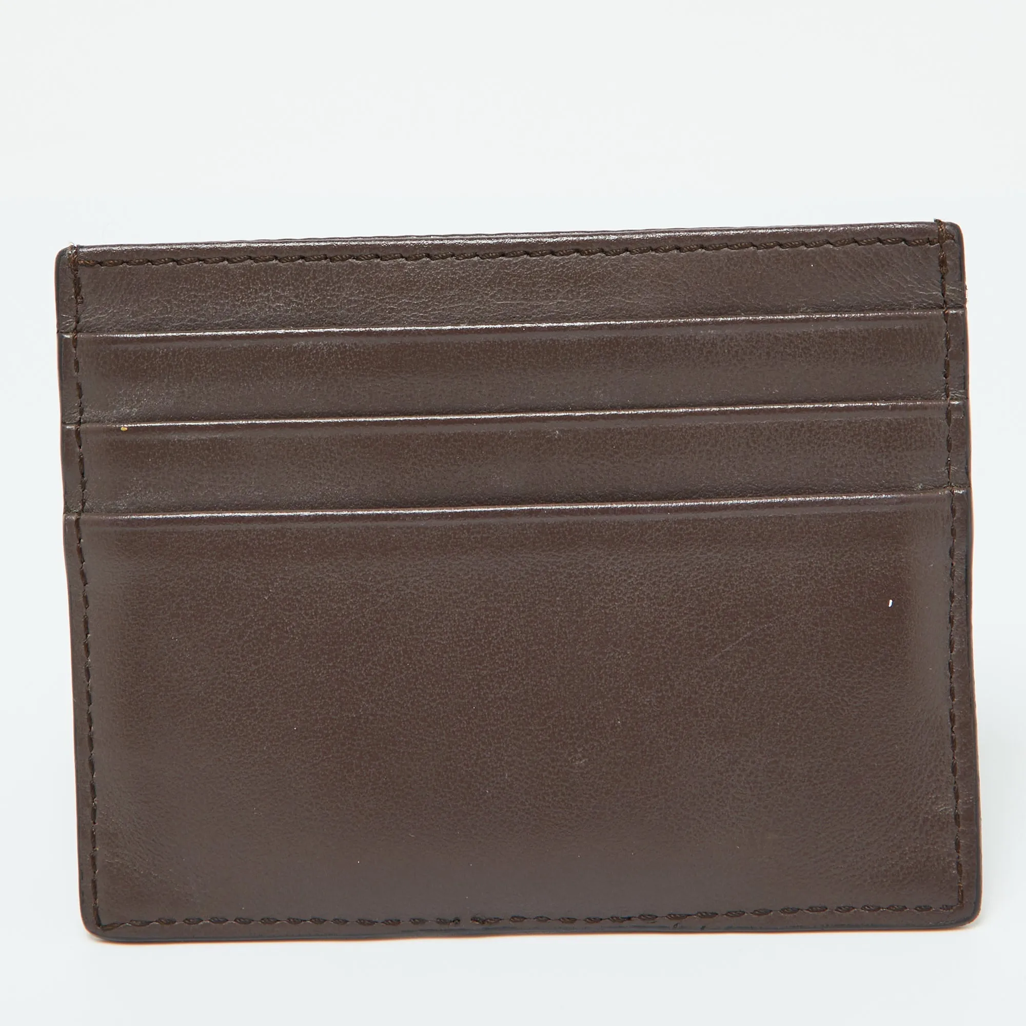 Fendi Brown Zucca Leather Card Holder..