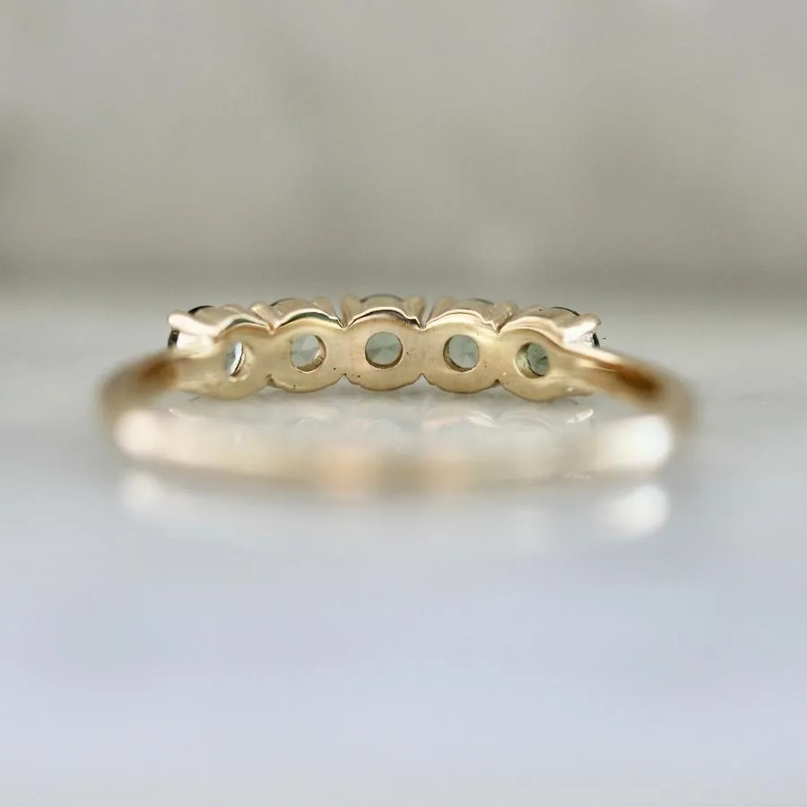 First Class Green Round Brilliant Cut Sapphire Band