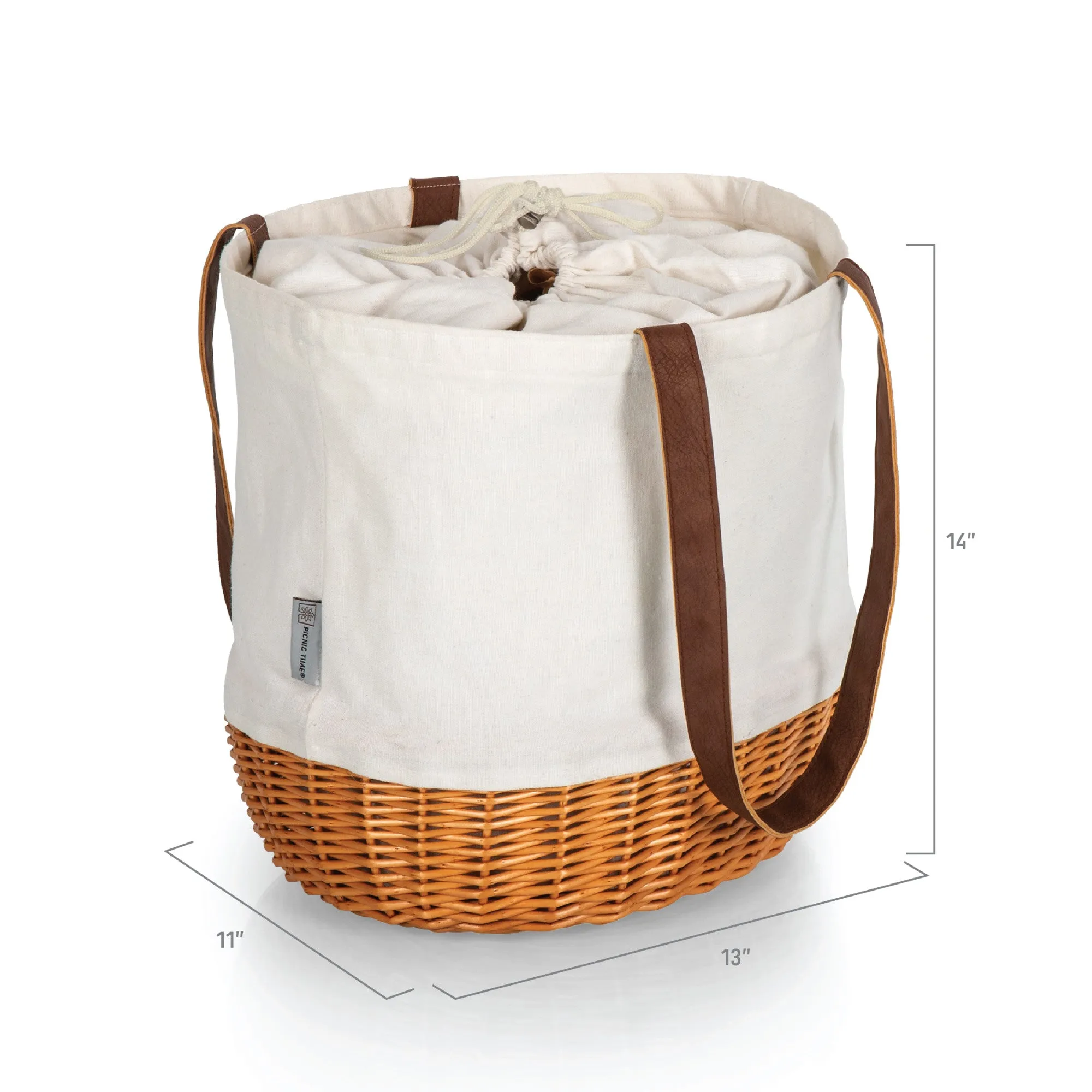 Kansas City Chiefs Mickey Mouse - Coronado Canvas and Willow Basket Tote