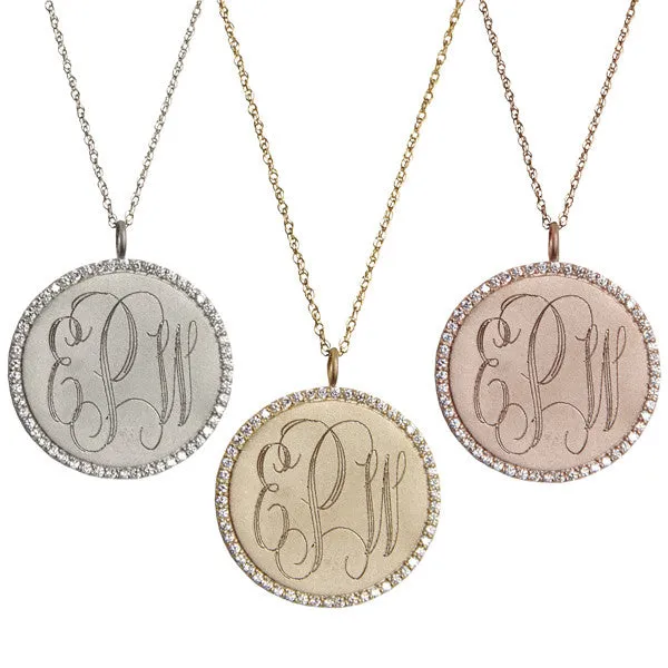 Large Diamond Bezel Disc | 14-Karat