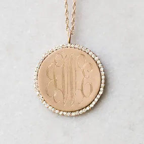 Large Diamond Bezel Disc | 14-Karat