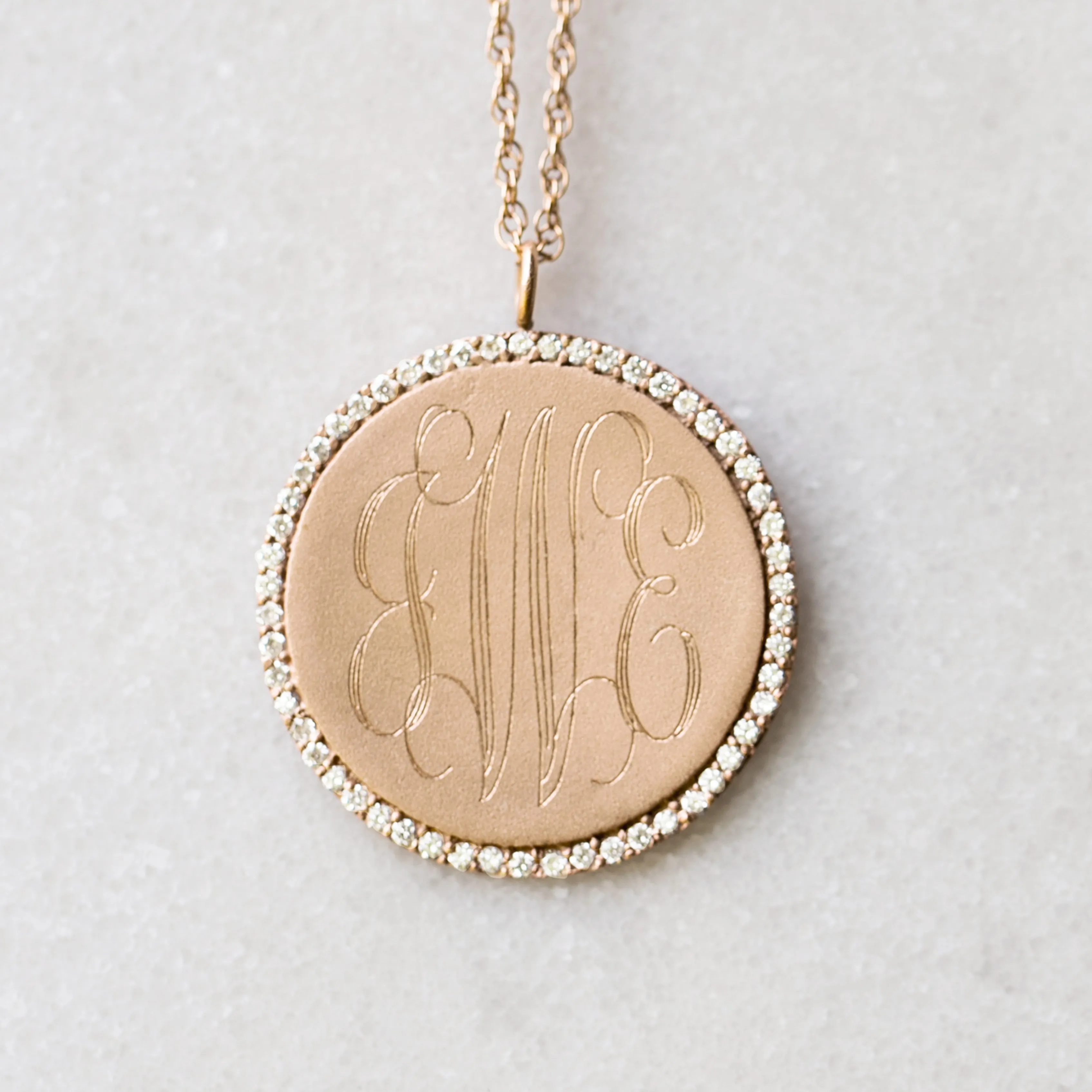 Large Diamond Bezel Disc | 14-Karat