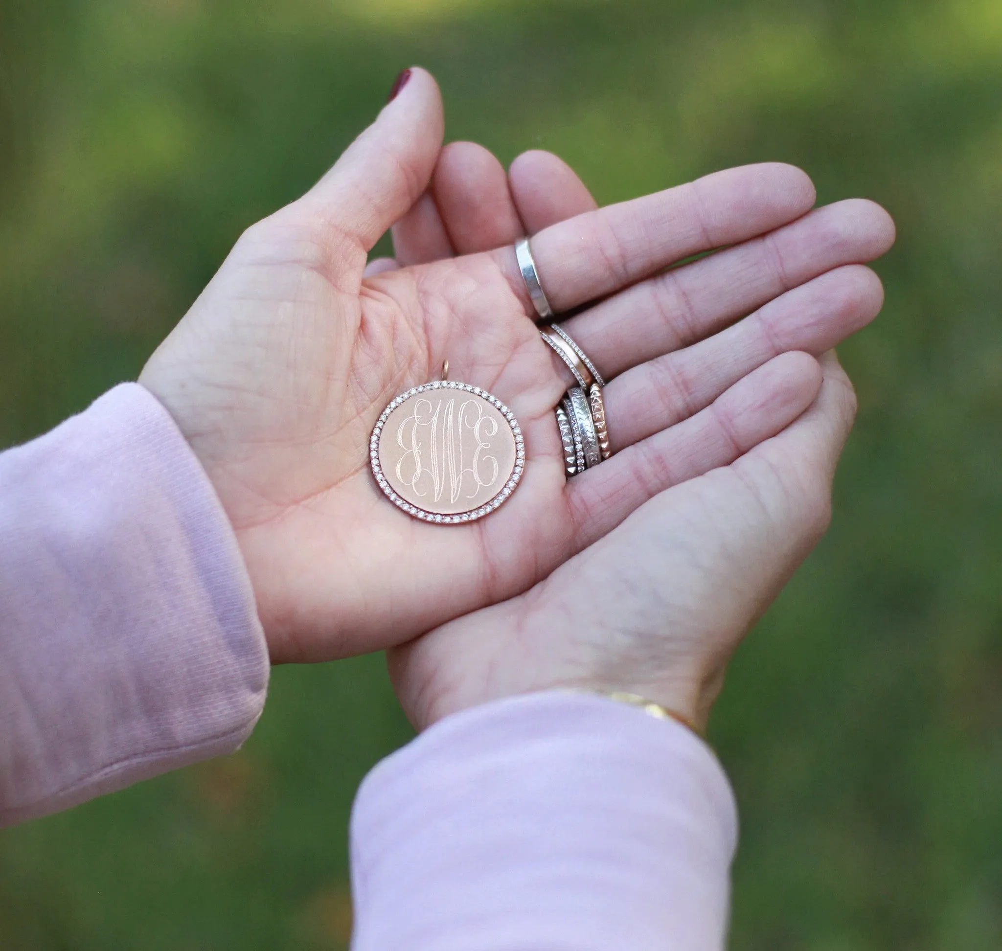 Large Diamond Bezel Disc | 14-Karat