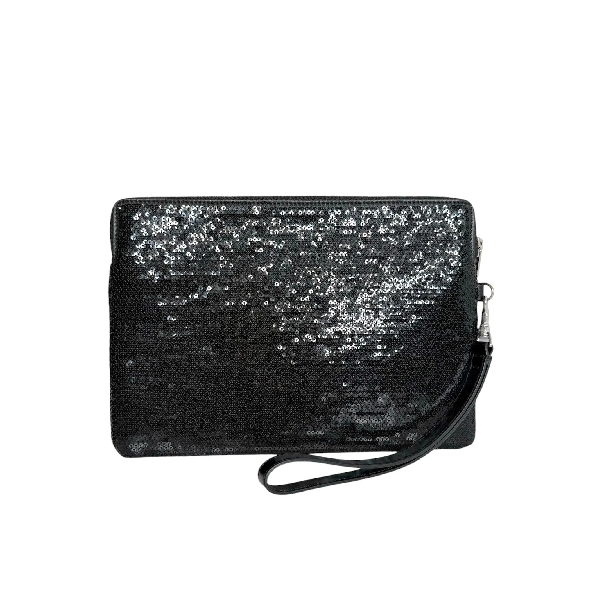 Logo Sequins Clutch