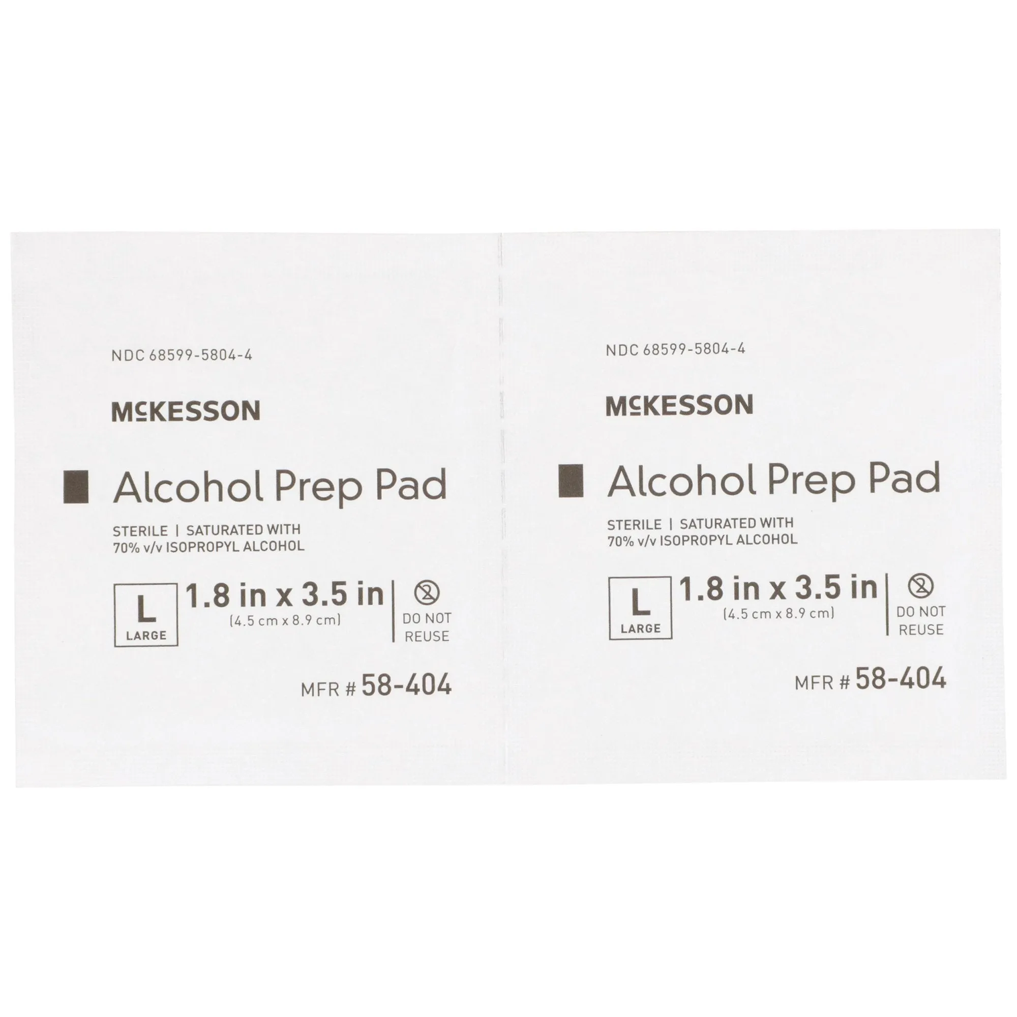 McKesson Alcohol Prep Pad Isopropyl Alcohol, 1-4/5 x 3-1/2 Inch