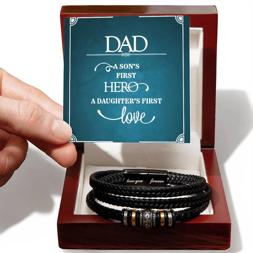 Men's "Love You Forever" Bracelet, Dad a sons first Hero