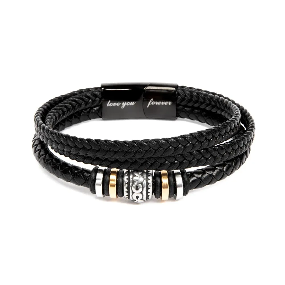 Men's "Love You Forever" Bracelet, Dad a sons first Hero