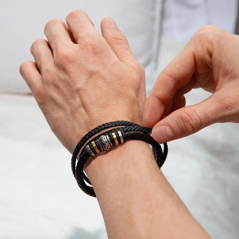Men's "Love You Forever" Bracelet, Dad a sons first Hero