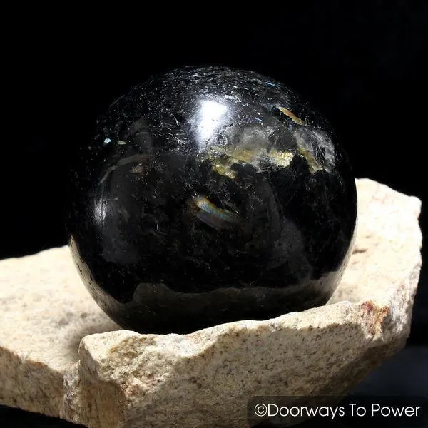 Nuummite Crystal Sphere * Very Rare * 3 Billion years old.