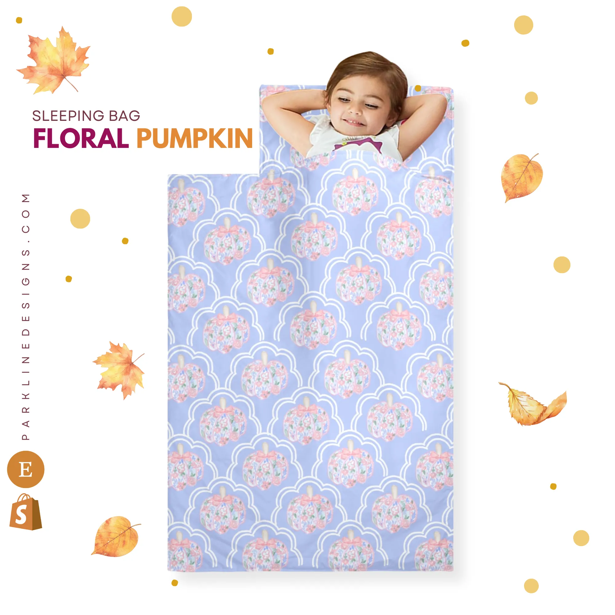 Pumpkin Patch Kids' Long Sleeping Bag | A Catchy Blend of Comfort & Style | Lightweight and Durable Sleeping Bag for Kids