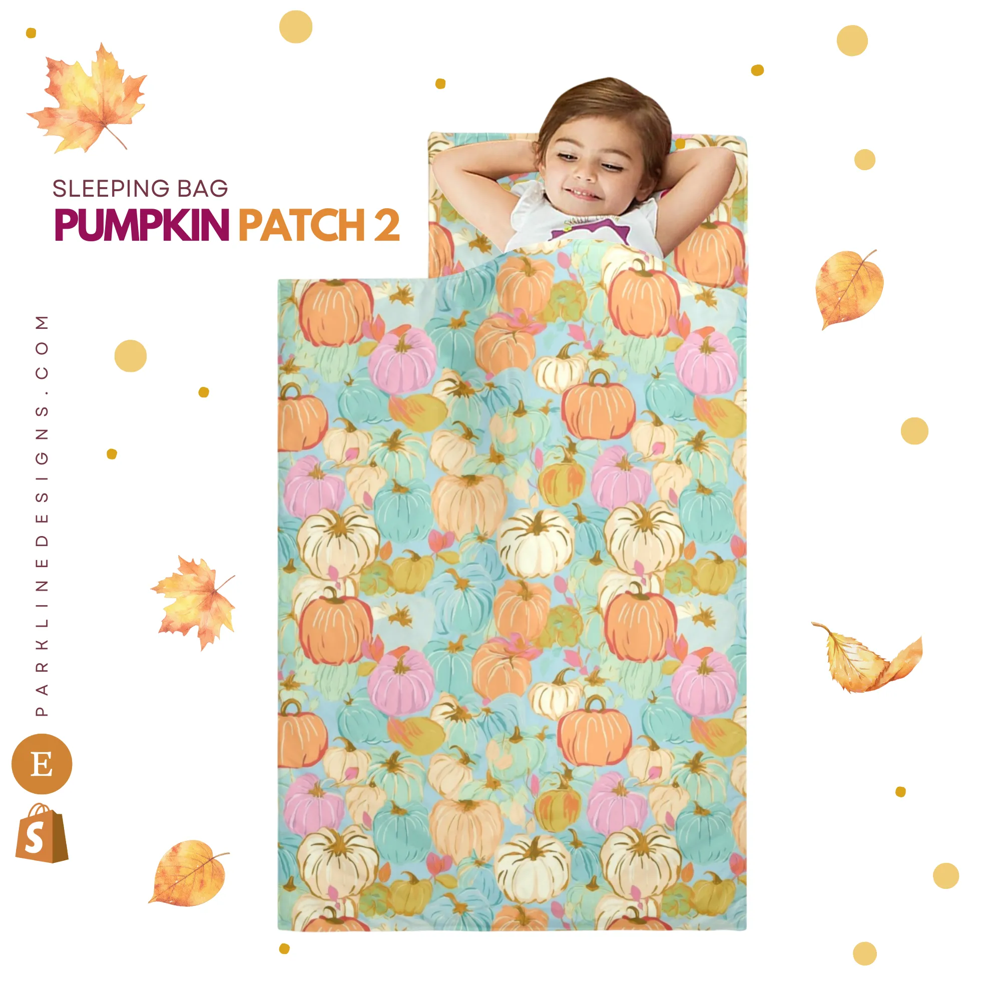 Pumpkin Patch Kids' Long Sleeping Bag | A Catchy Blend of Comfort & Style | Lightweight and Durable Sleeping Bag for Kids