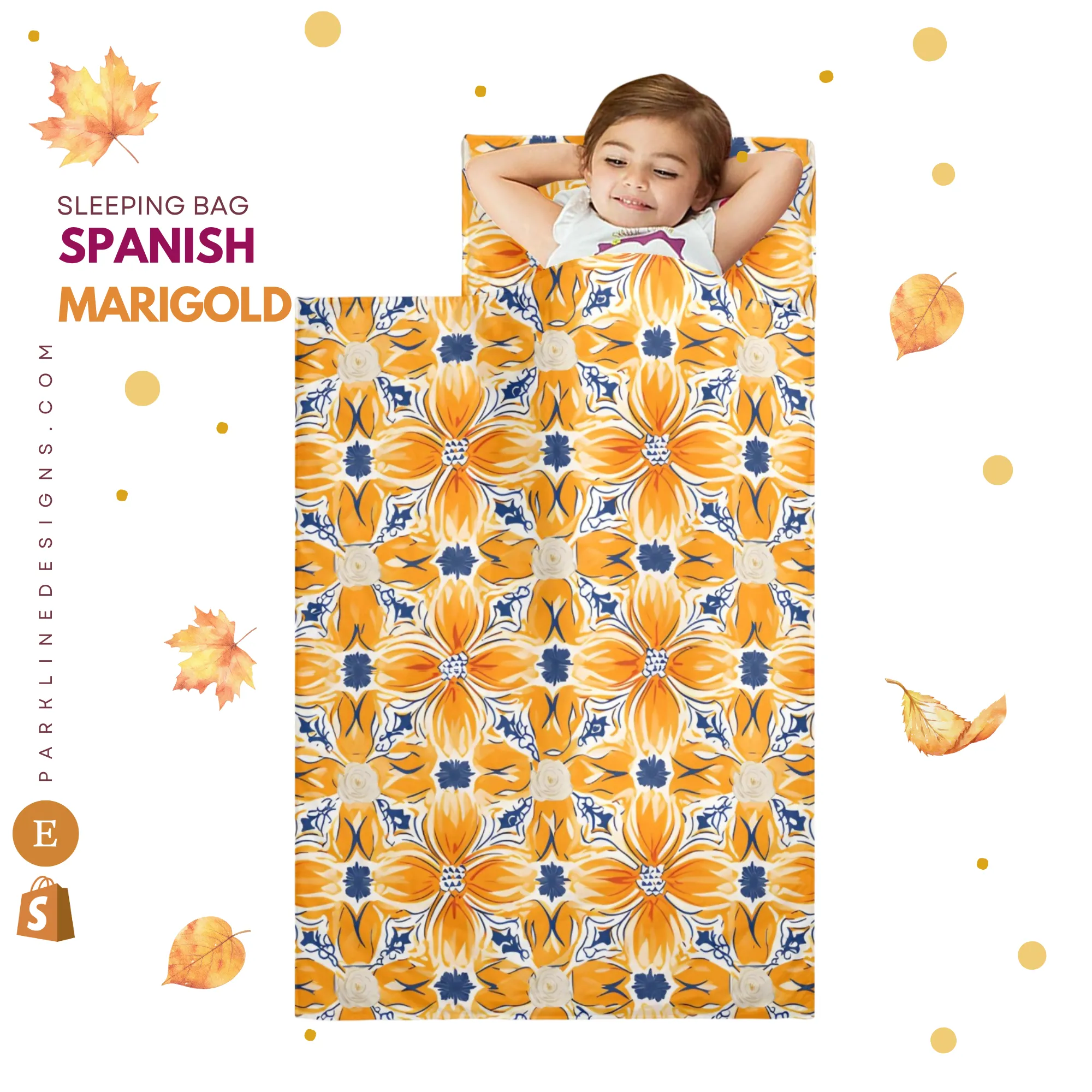 Pumpkin Patch Kids' Long Sleeping Bag | A Catchy Blend of Comfort & Style | Lightweight and Durable Sleeping Bag for Kids