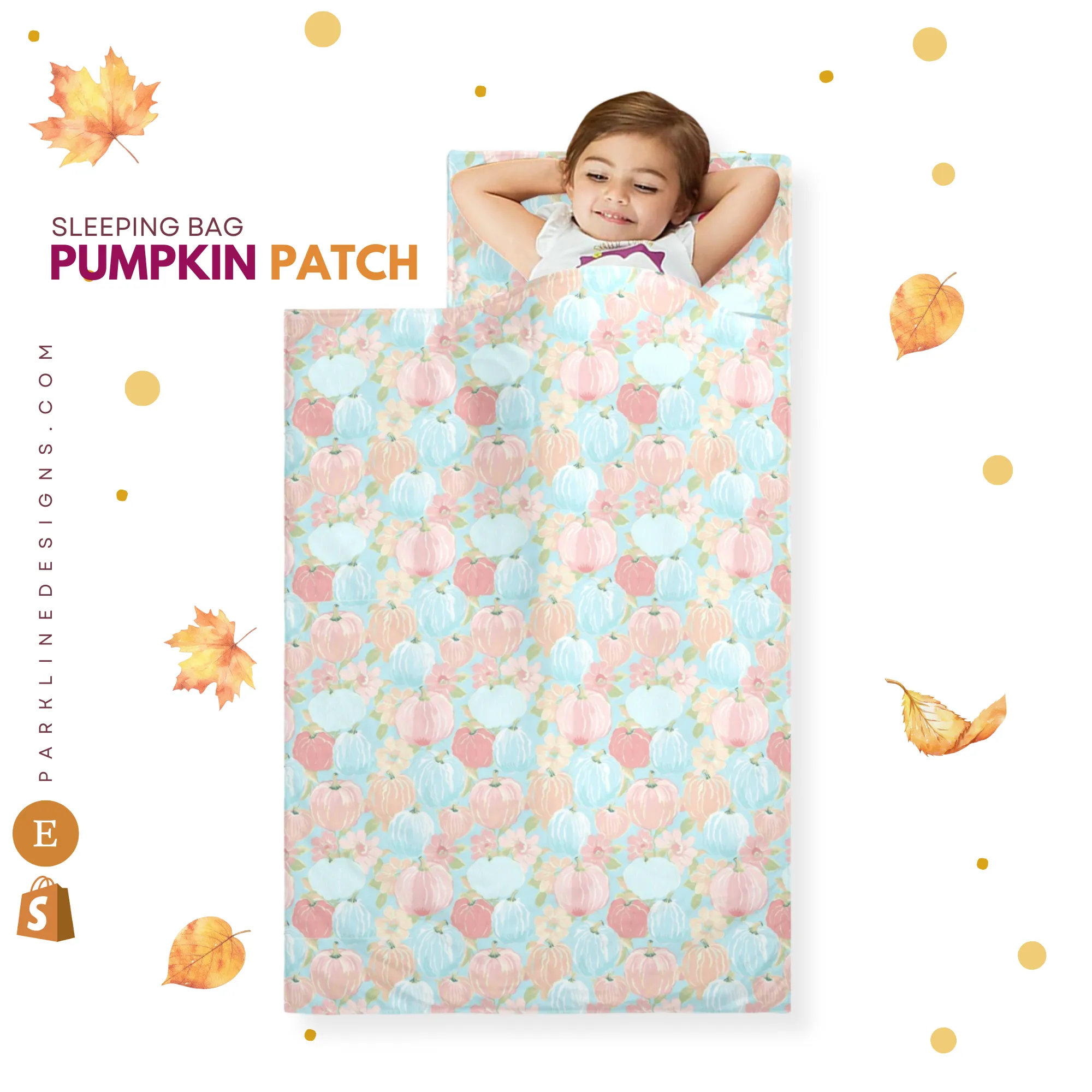 Pumpkin Patch Kids' Long Sleeping Bag | A Catchy Blend of Comfort & Style | Lightweight and Durable Sleeping Bag for Kids