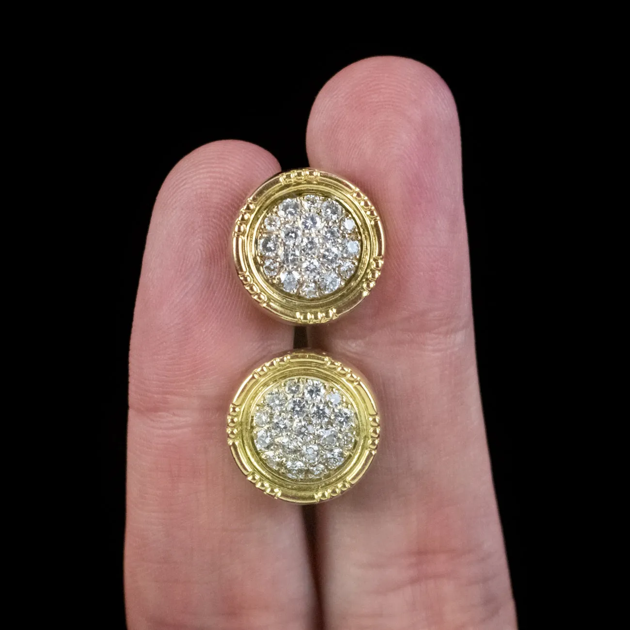 Vintage Diamond Garrard Earrings 18ct Gold 2.6ct Of Diamond Boxed